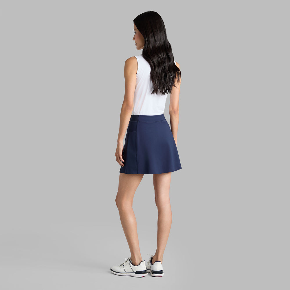 PLEATED COLLAR SILKY TECH NYLON SLEEVELESS POLO
