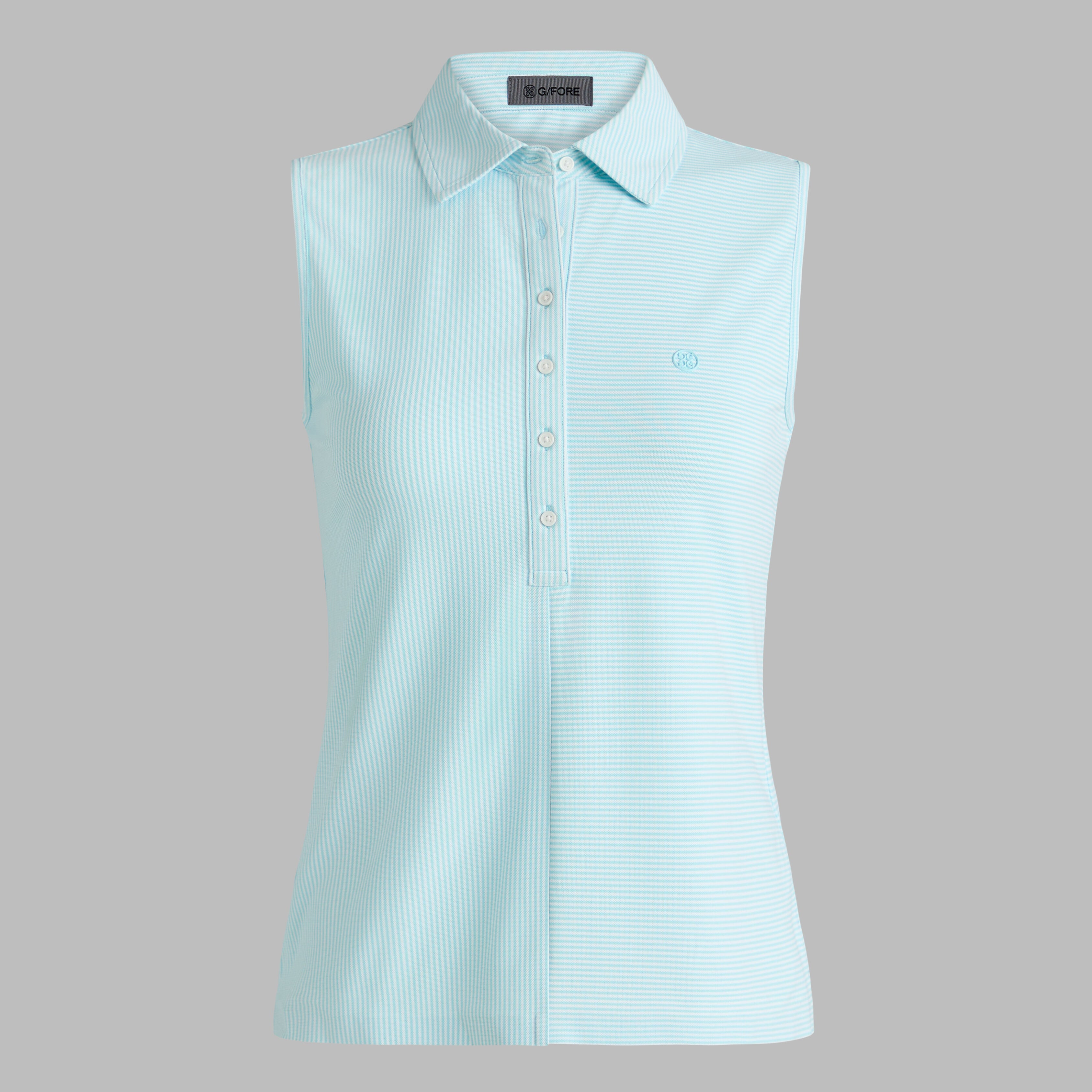 FEEDER STRIPE TECH PIQUÉ SLEEVELESS POLO