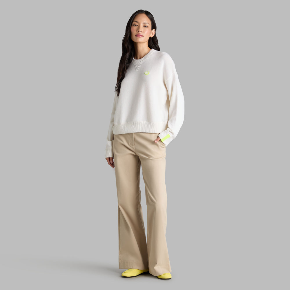 TIPPED CASHMERE CREWNECK SWEATER