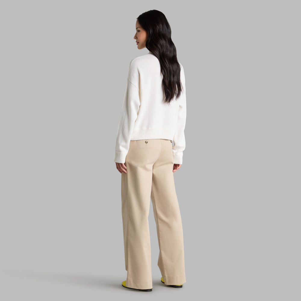 TIPPED CASHMERE CREWNECK SWEATER