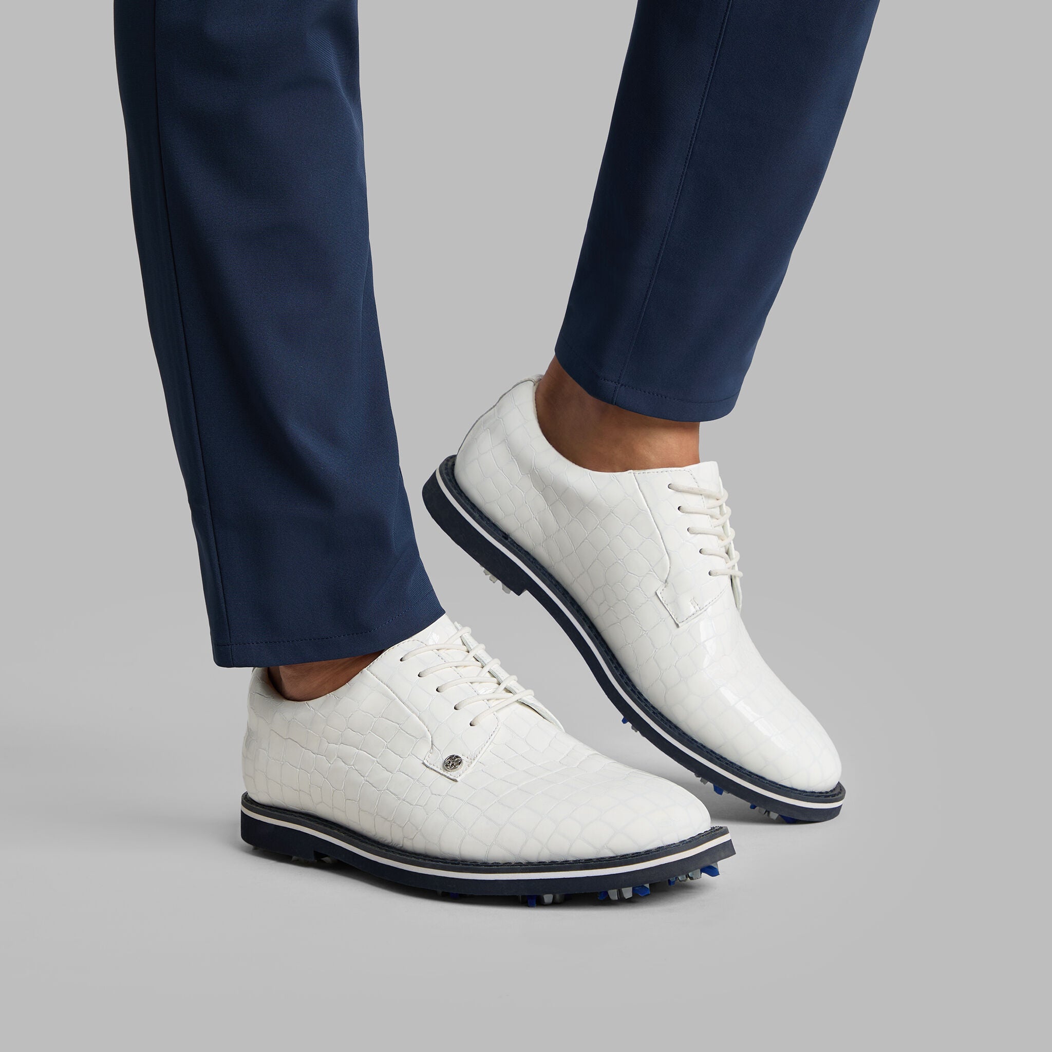 LTD RELEASE GALLIVANTER G/LOCK CROC-EMBOSSED LEATHER DERBY GOLF SHOE