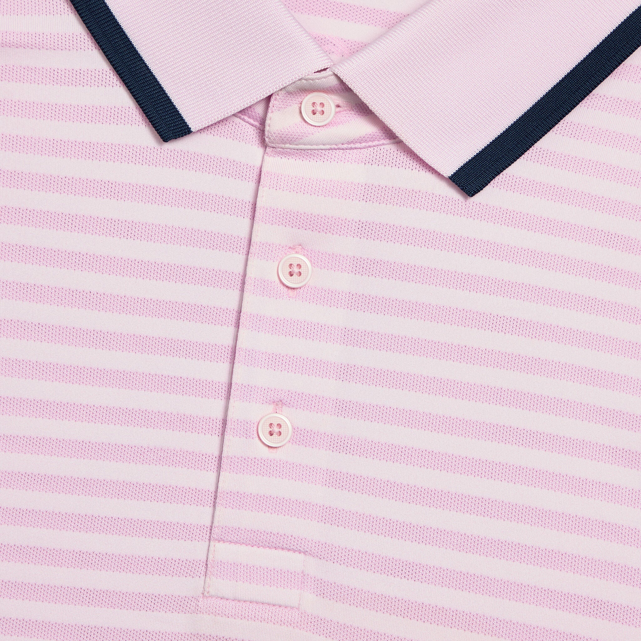 PERFORATED STRIPE JERSEY POLO