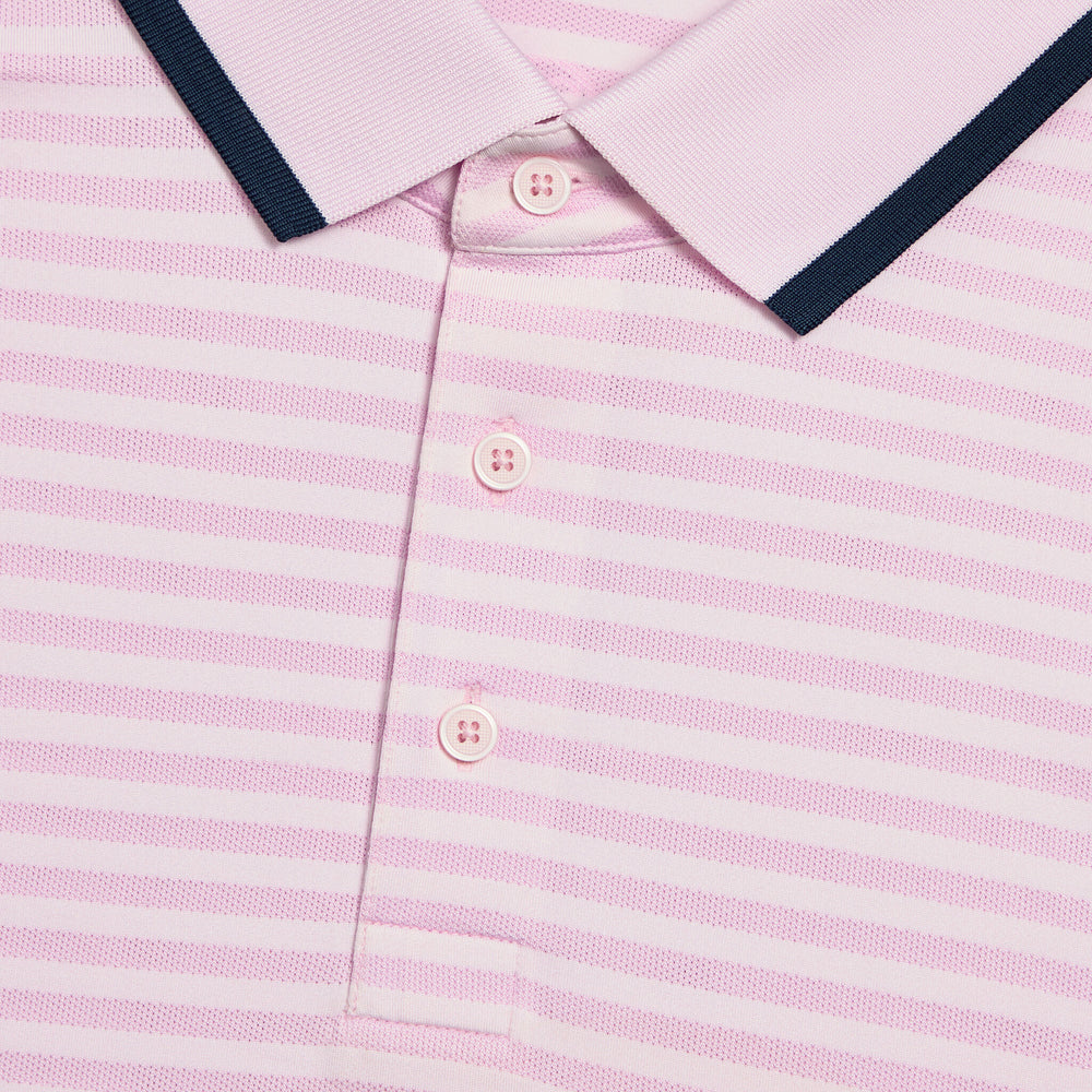 PERFORATED STRIPE JERSEY POLO