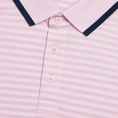 PERFORATED STRIPE JERSEY POLO