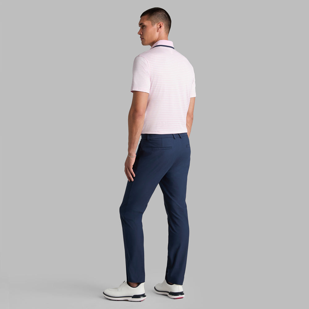 PERFORATED STRIPE JERSEY POLO