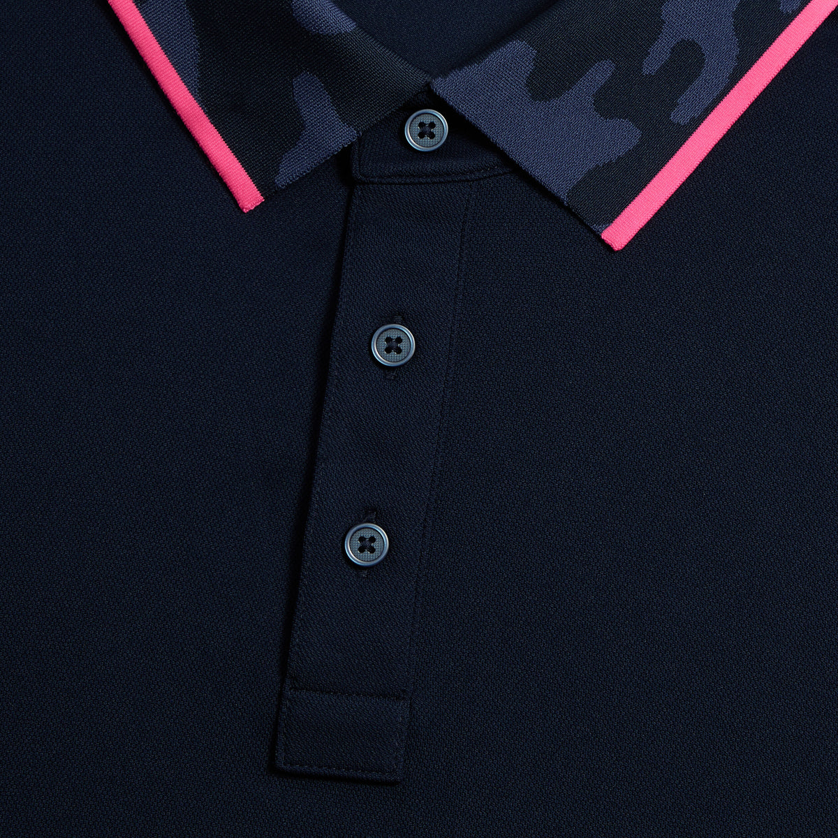 CAMO COLLAR PERFORMANCE PIQUE POLO
