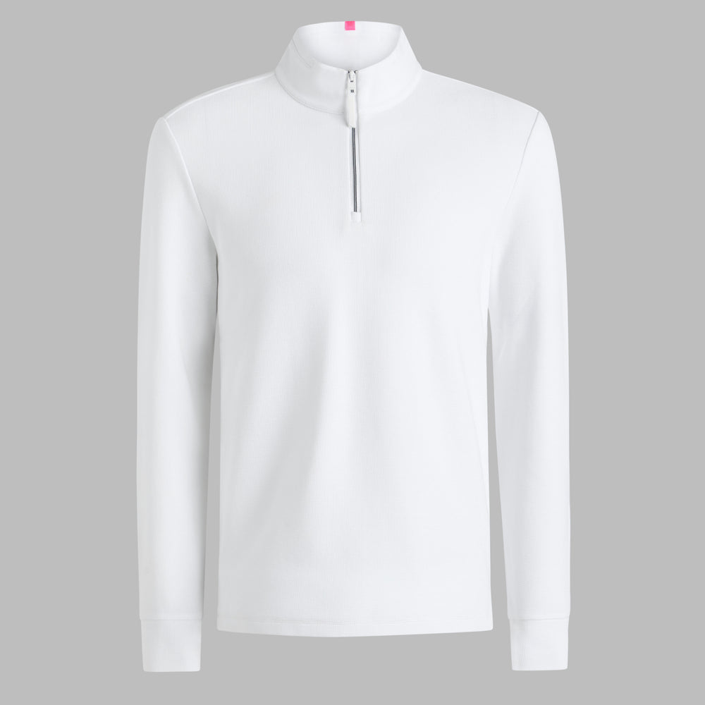 WAFFLE KNIT QUARTER ZIP