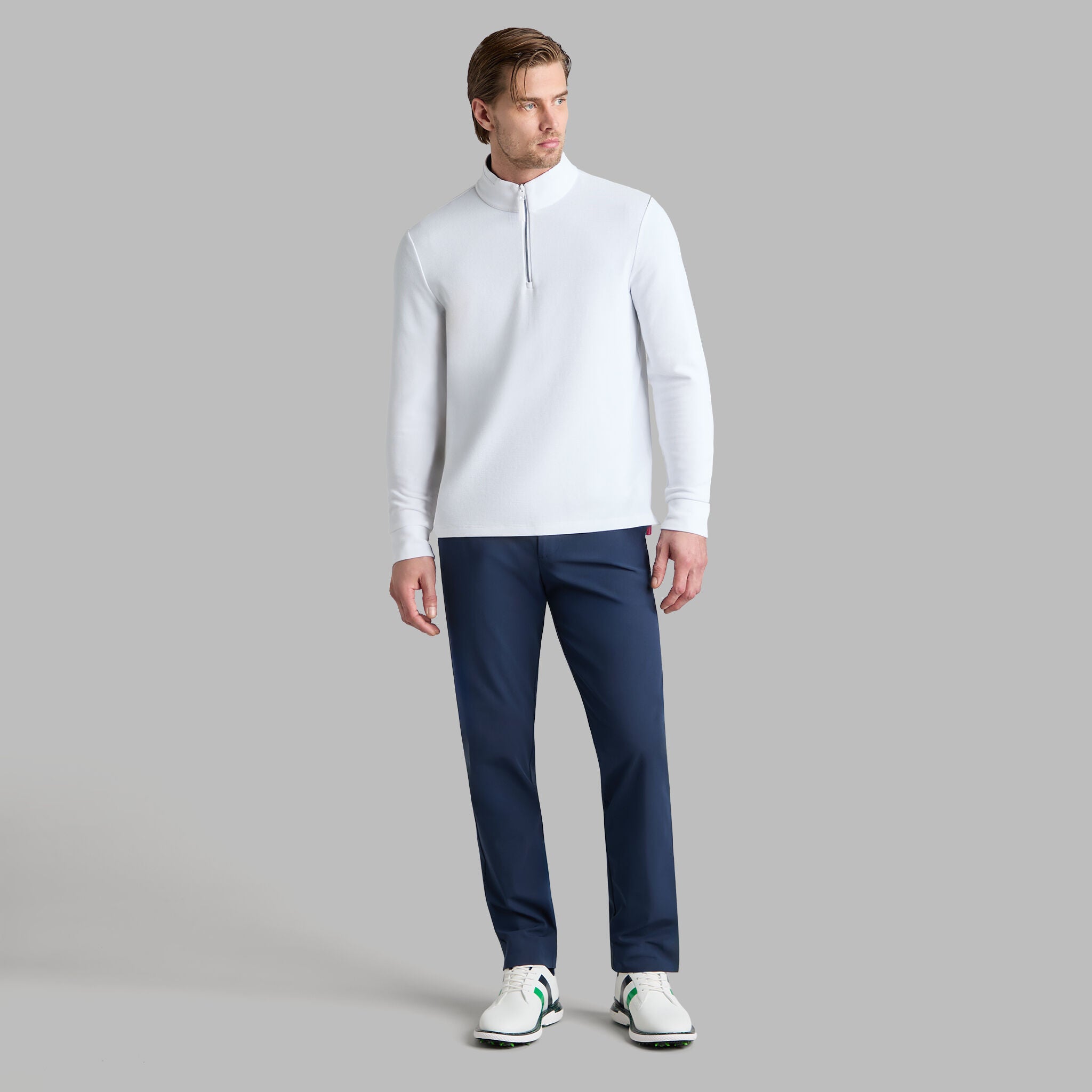 WAFFLE KNIT QUARTER ZIP