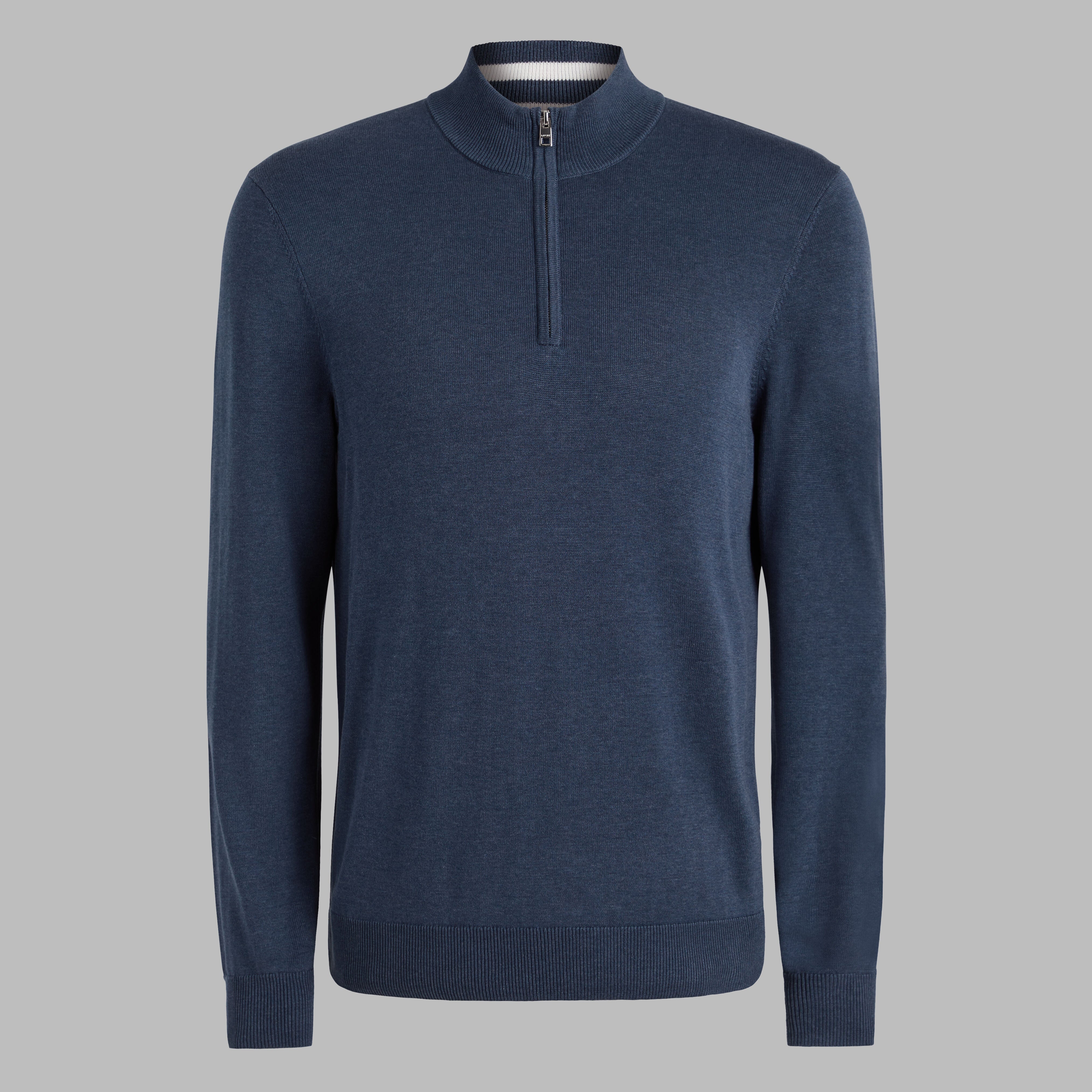 COOLING COTTON 1/4 ZIP SWEATER