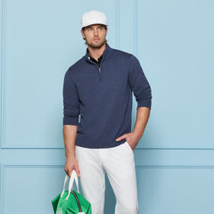 COOLING COTTON 1/4 ZIP SWEATER