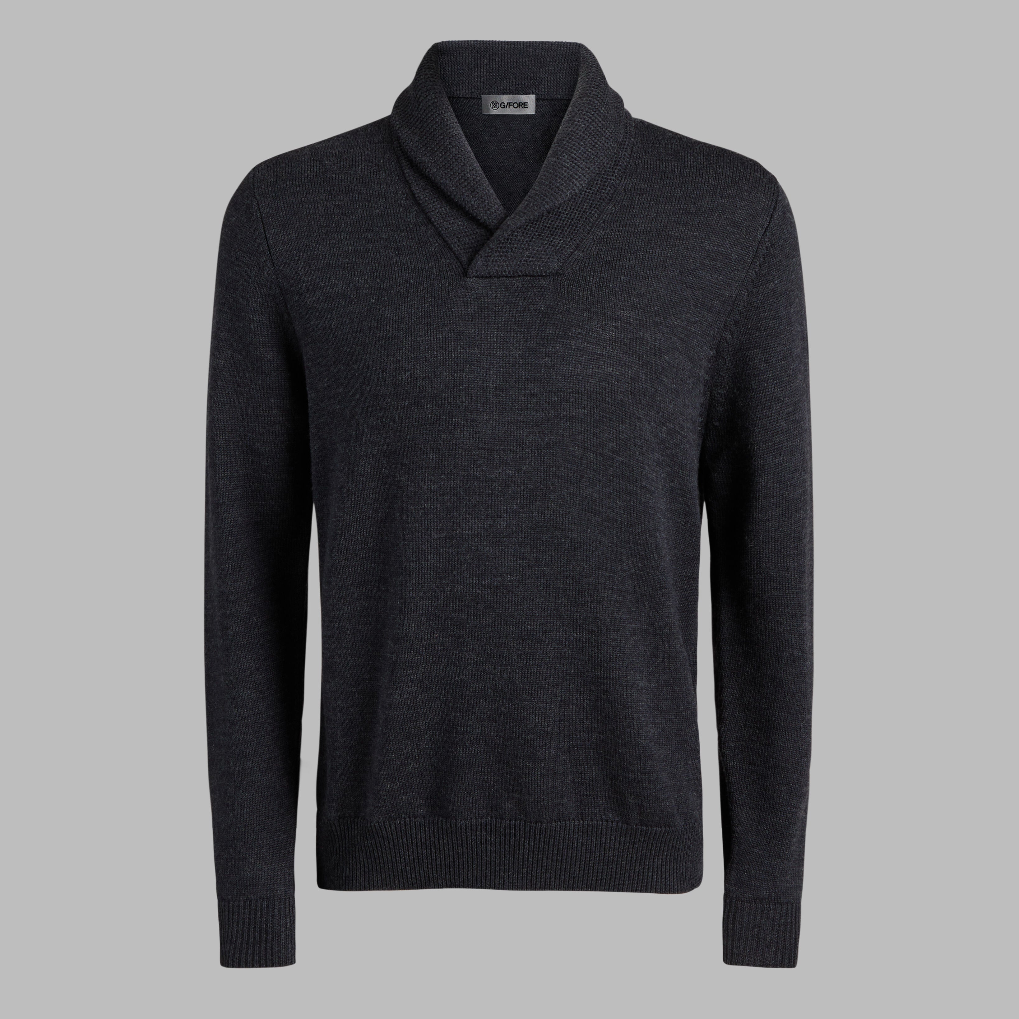 SHAWL COLLAR MERINO WOOL SWEATER