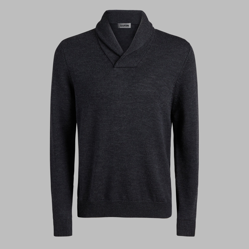 SHAWL COLLAR MERINO WOOL SWEATER