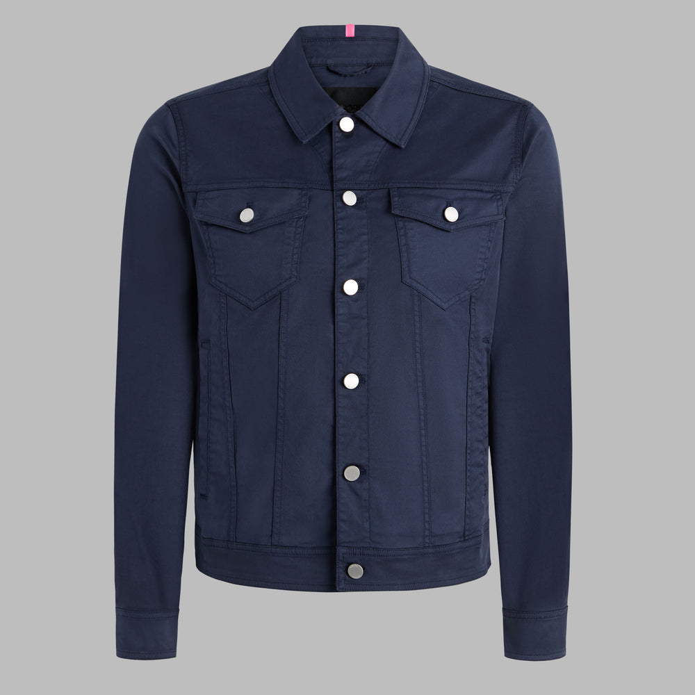STRETCH COTTON GABARDINE TRUCKER JACKET