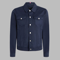 STRETCH COTTON GABARDINE TRUCKER JACKET