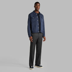 STRETCH COTTON GABARDINE TRUCKER JACKET