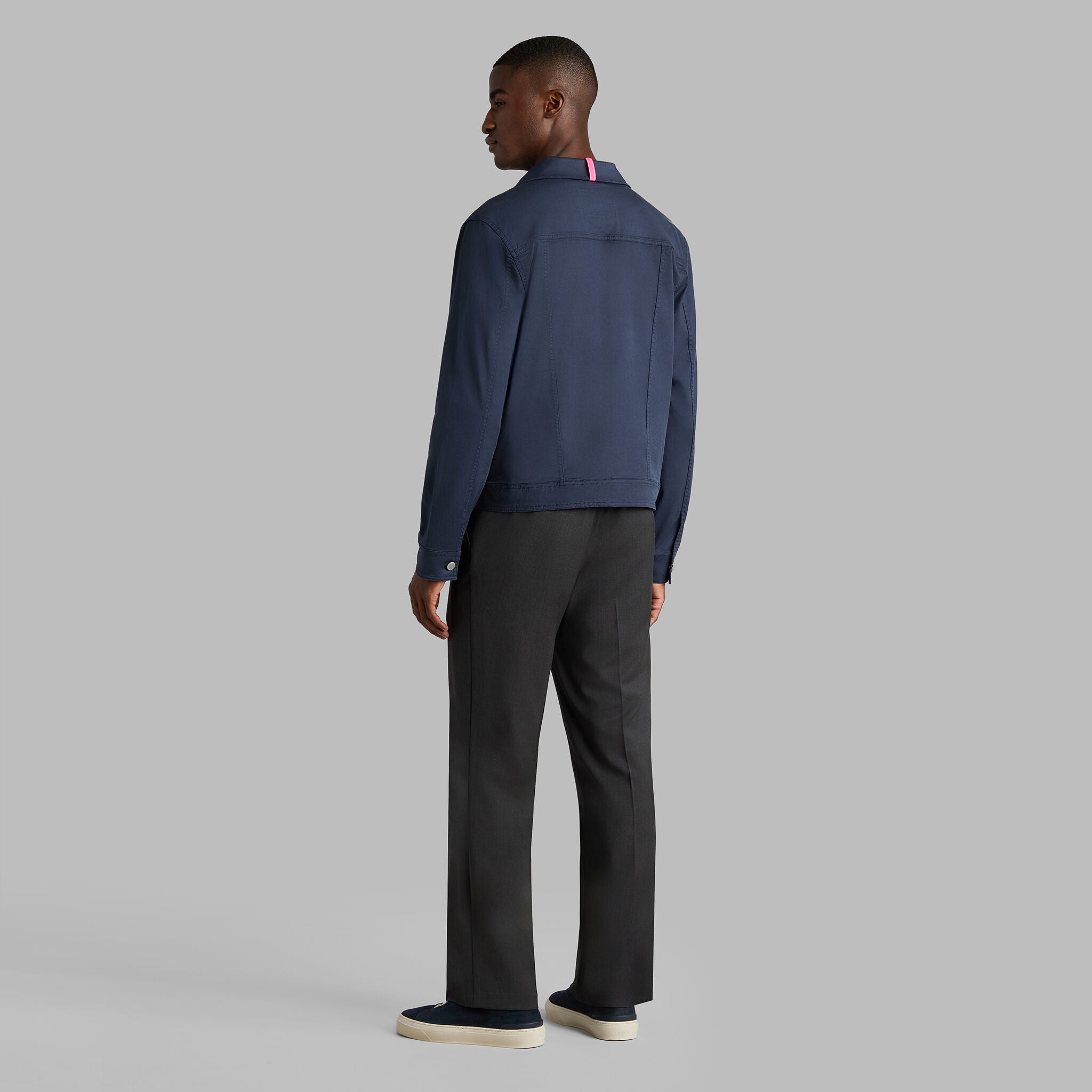 STRETCH COTTON GABARDINE TRUCKER JACKET