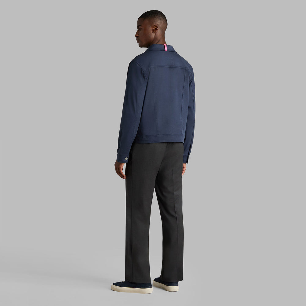 STRETCH COTTON GABARDINE TRUCKER JACKET