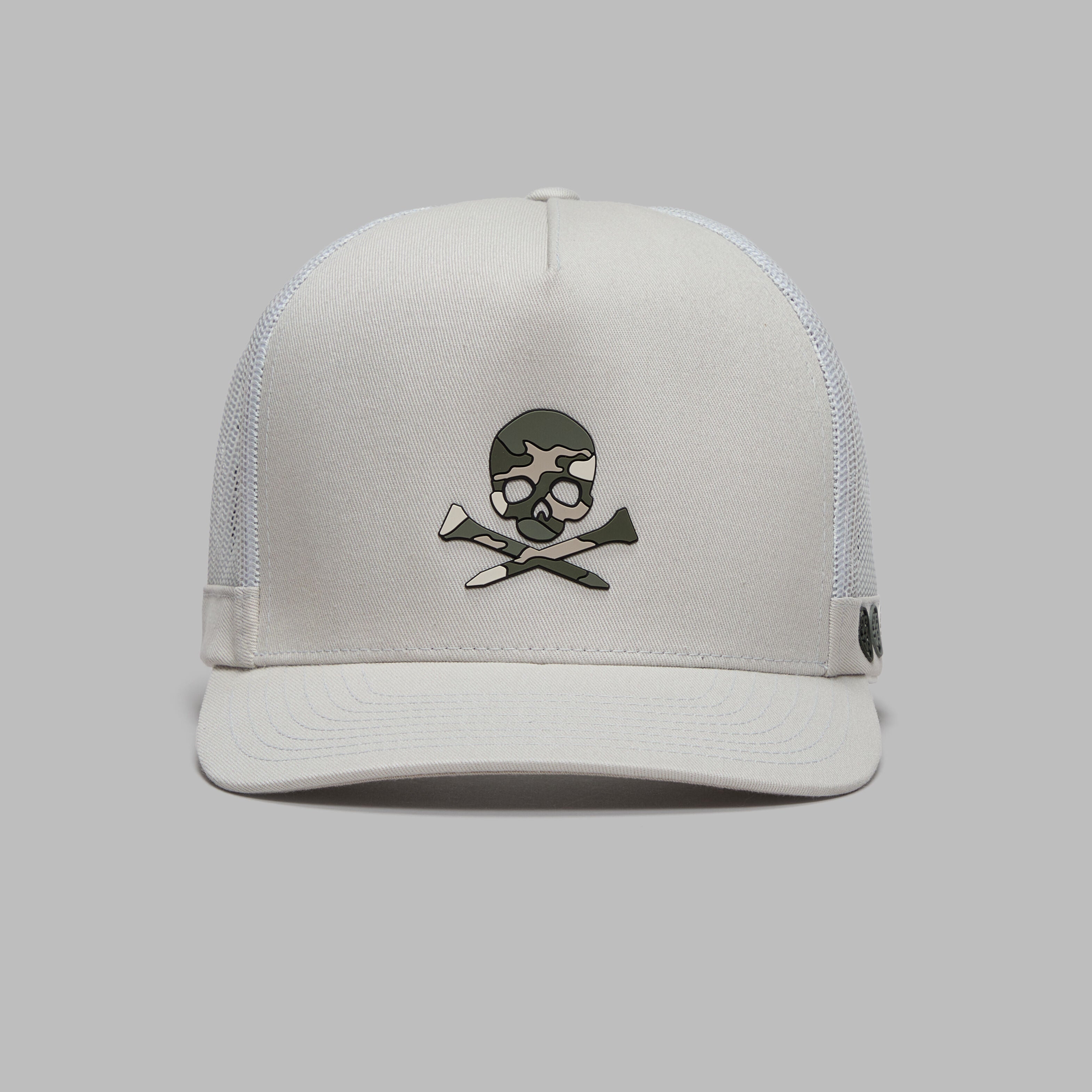 CAMO SKULL & TEES TALL TRUCKER HAT |HATS