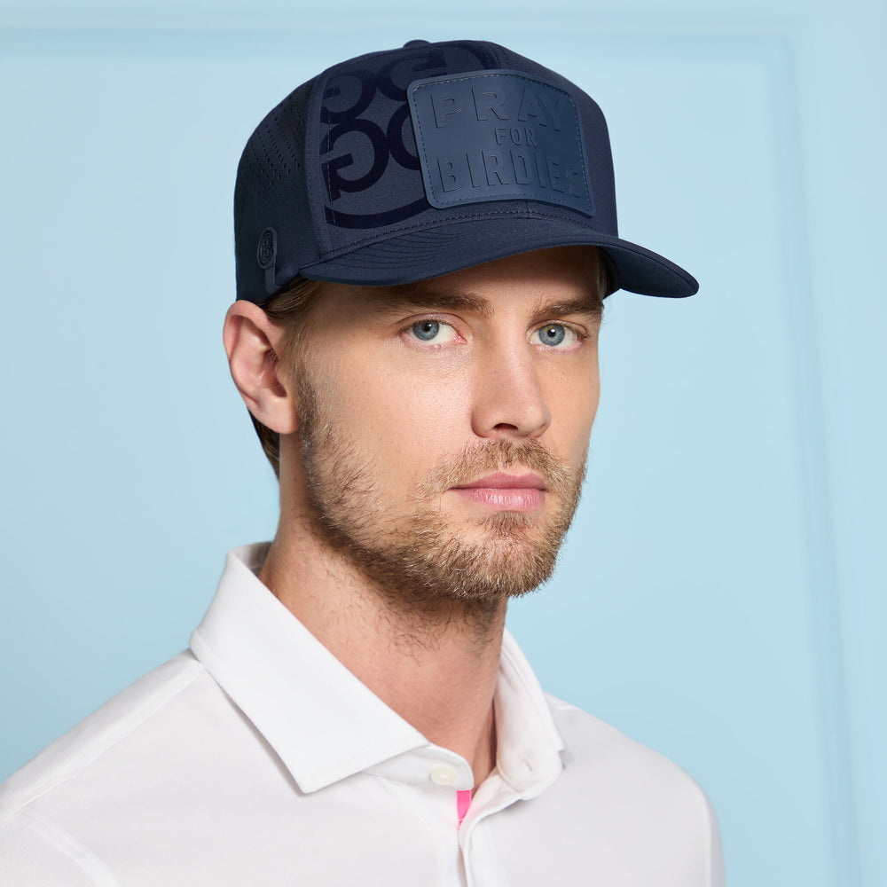 PRAY FOR BIRDIES PATCH PERFORATED DELTA HAT |HATS