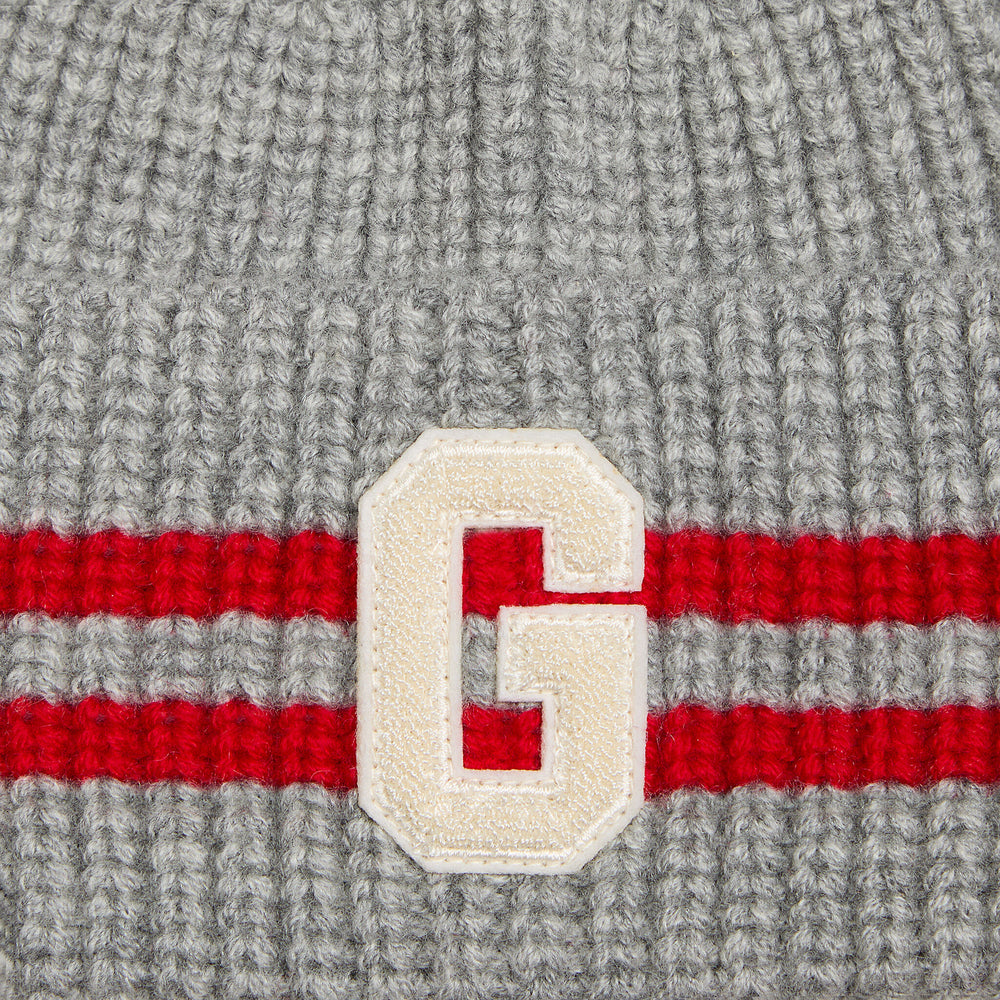 STRIPED IT LETTER G WOOL CASHMERE BEANIE