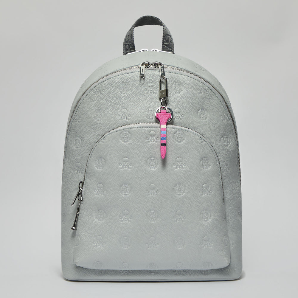 EMBOSSED SKULL & TEES LEATHER BACKPACK