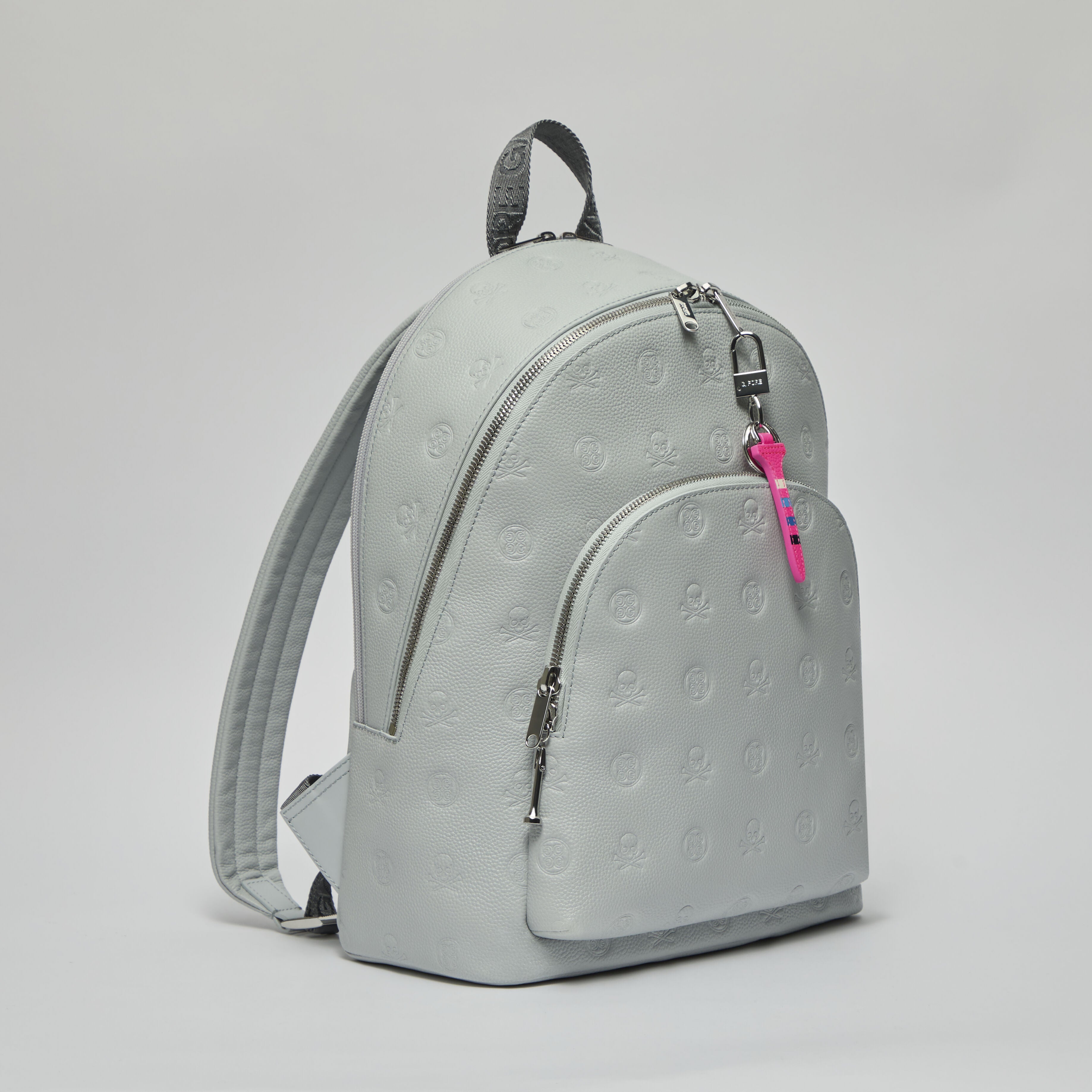 EMBOSSED SKULL & TEES LEATHER BACKPACK