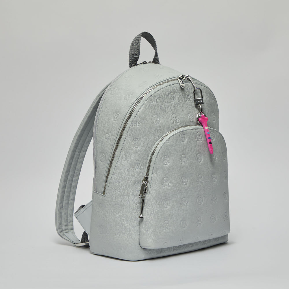 EMBOSSED SKULL & TEES LEATHER BACKPACK