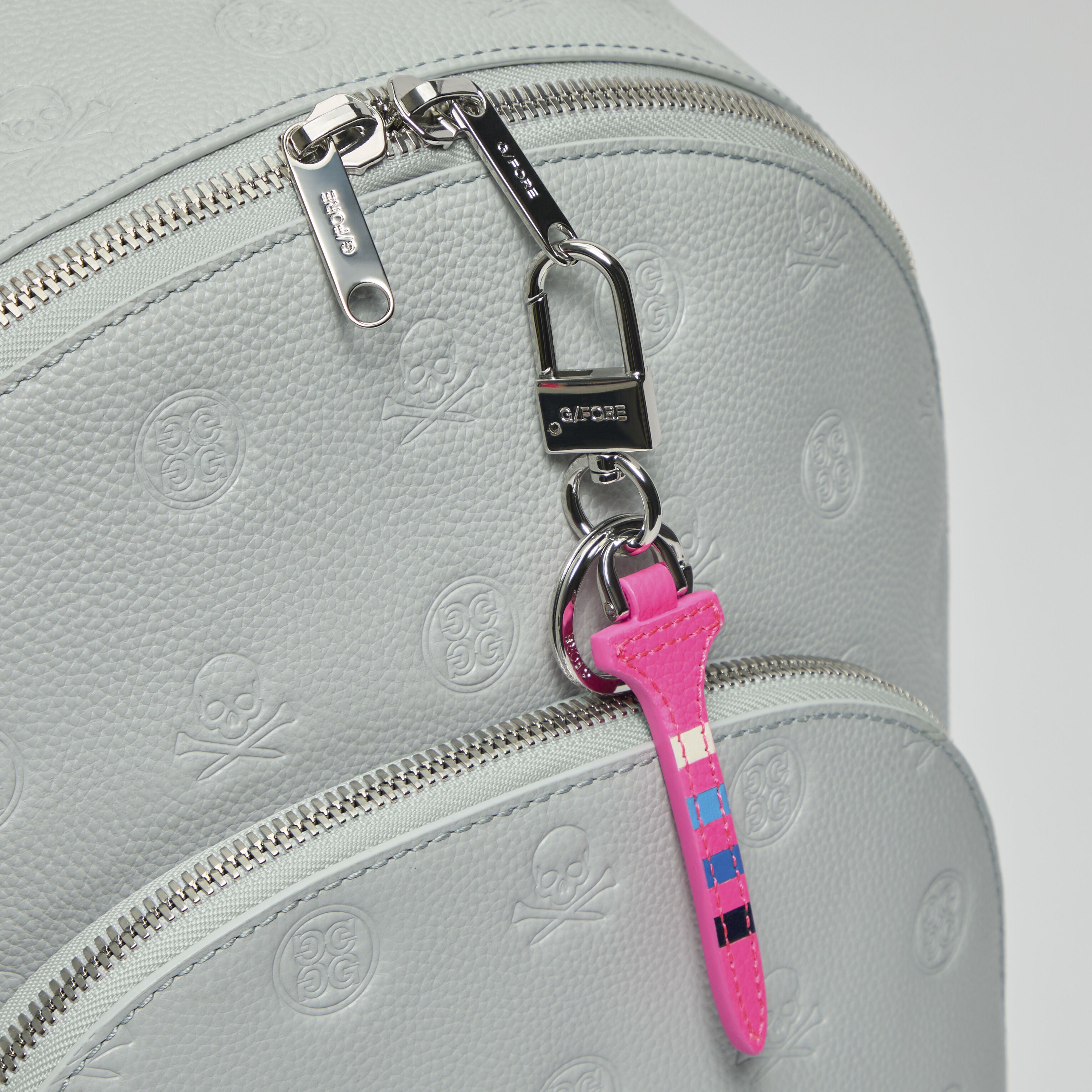 EMBOSSED SKULL & TEES LEATHER BACKPACK