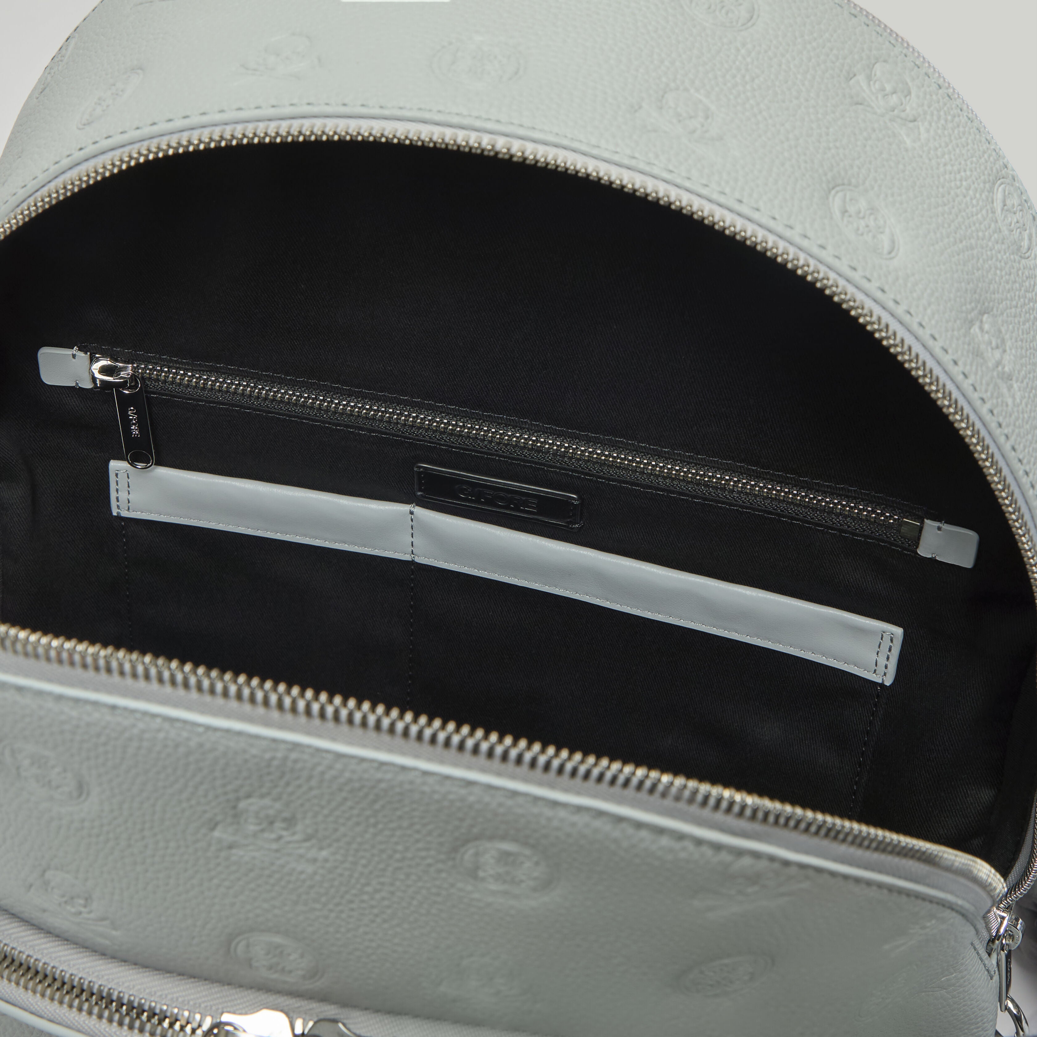 EMBOSSED SKULL & TEES LEATHER BACKPACK
