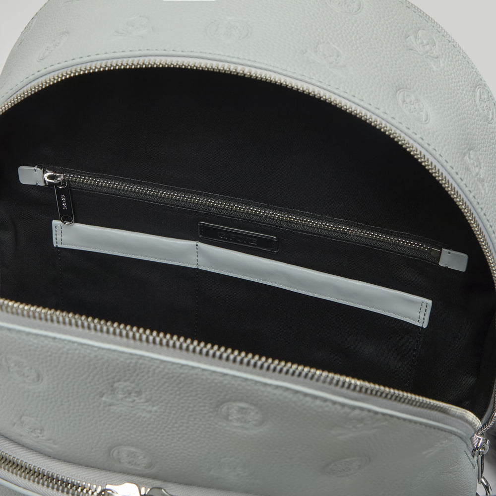 EMBOSSED SKULL & TEES LEATHER BACKPACK