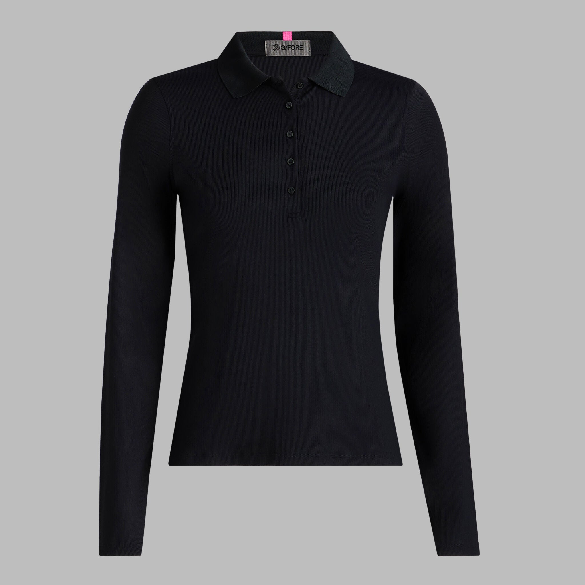 RIBBED TECH NYLON LONG SLEEVE POLO