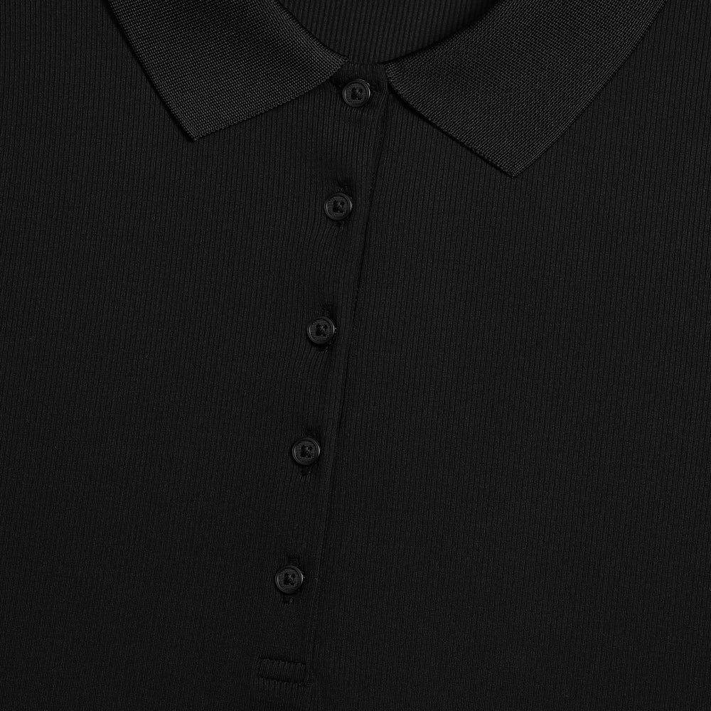 RIBBED TECH NYLON LONG SLEEVE POLO