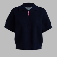 1/4 ZIP SHORT SLEEVE SWEATER POLO
