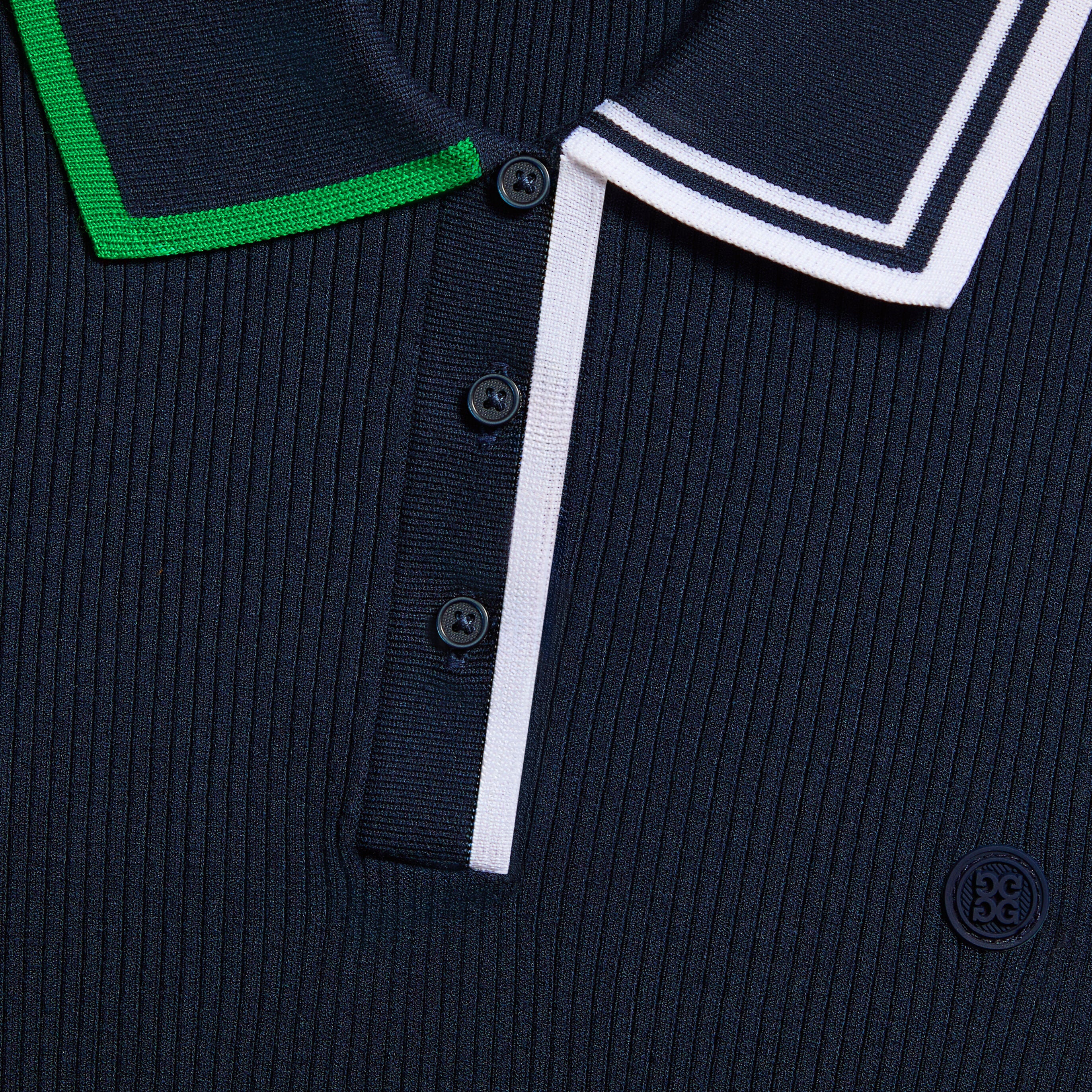 VISCOSE BLEND LONG SLEEVE KNIT POLO