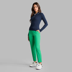 VISCOSE BLEND LONG SLEEVE KNIT POLO