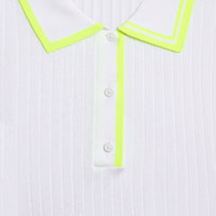 RIBBED KNIT LONG SLEEVE POLO SWEATER