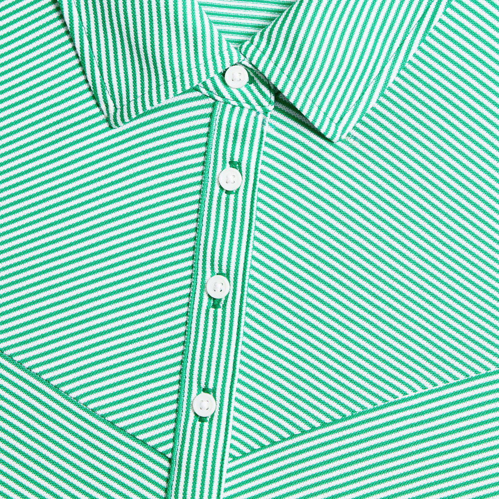 CHEVRON STRIPE TECH PIQUÉ SLEEVELESS POLO