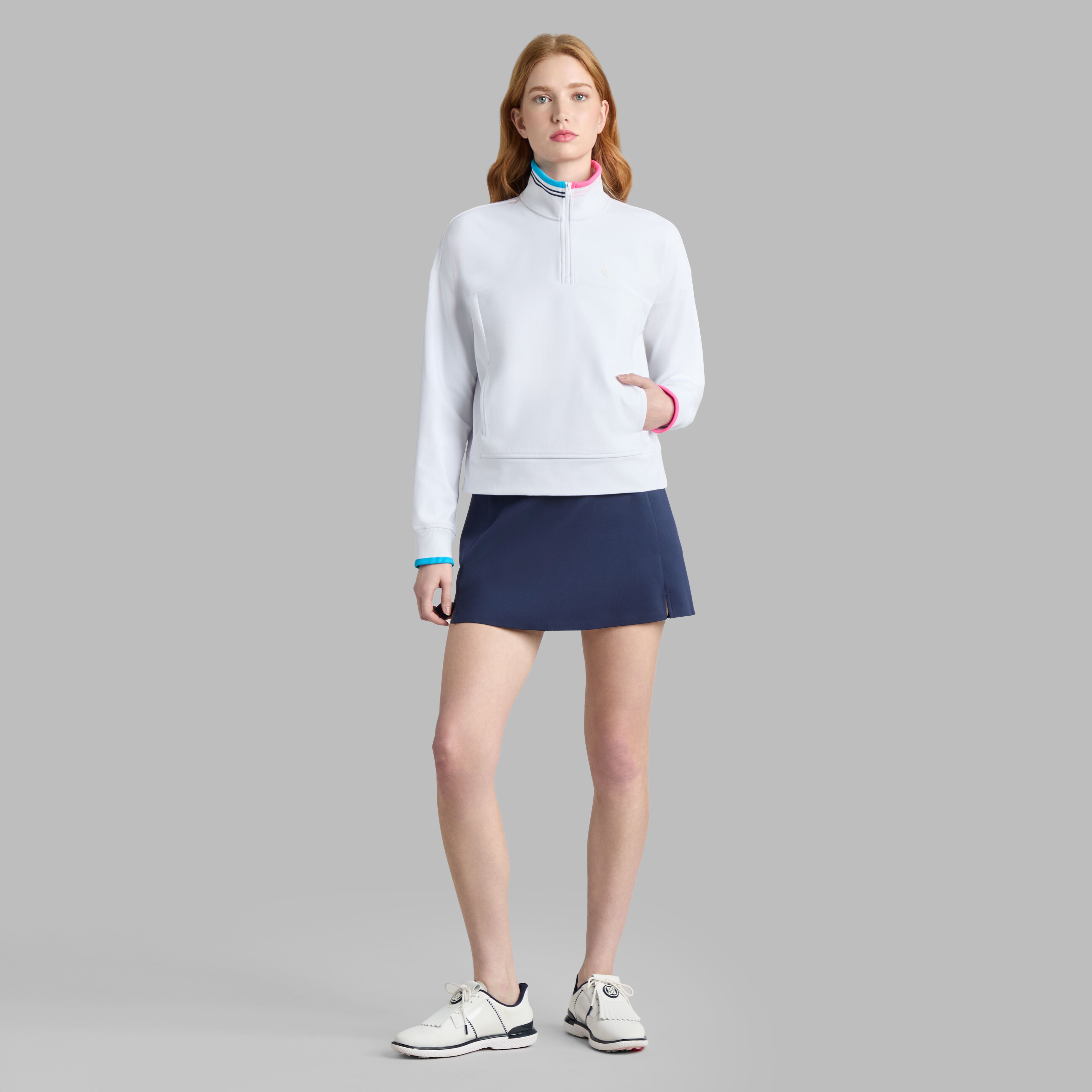 BRUSHED BACK STRETCH PULLOVER