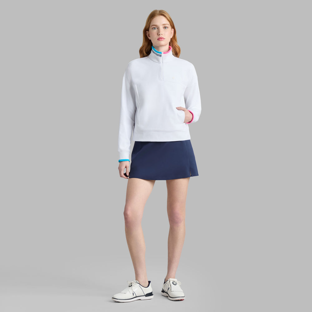 BRUSHED BACK STRETCH PULLOVER