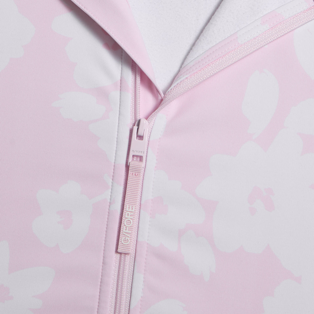 PRINTED BRUSH BACK STRETCH PULLOVER