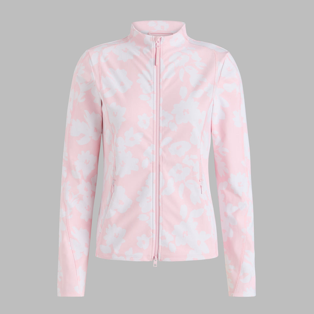 PRINTED BRUSH BACK STRETCH PULLOVER