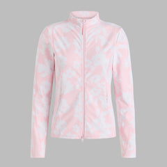 PRINTED BRUSH BACK STRETCH PULLOVER
