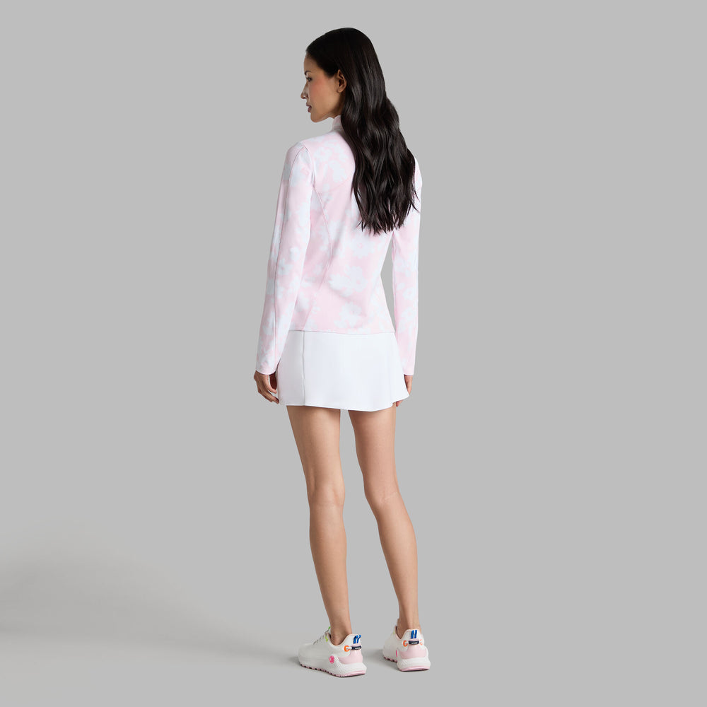 PRINTED BRUSH BACK STRETCH PULLOVER