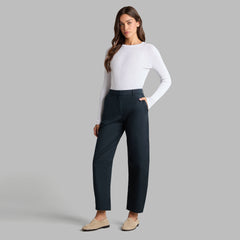 COTTON BLEND RIB KNIT FITTED TOP