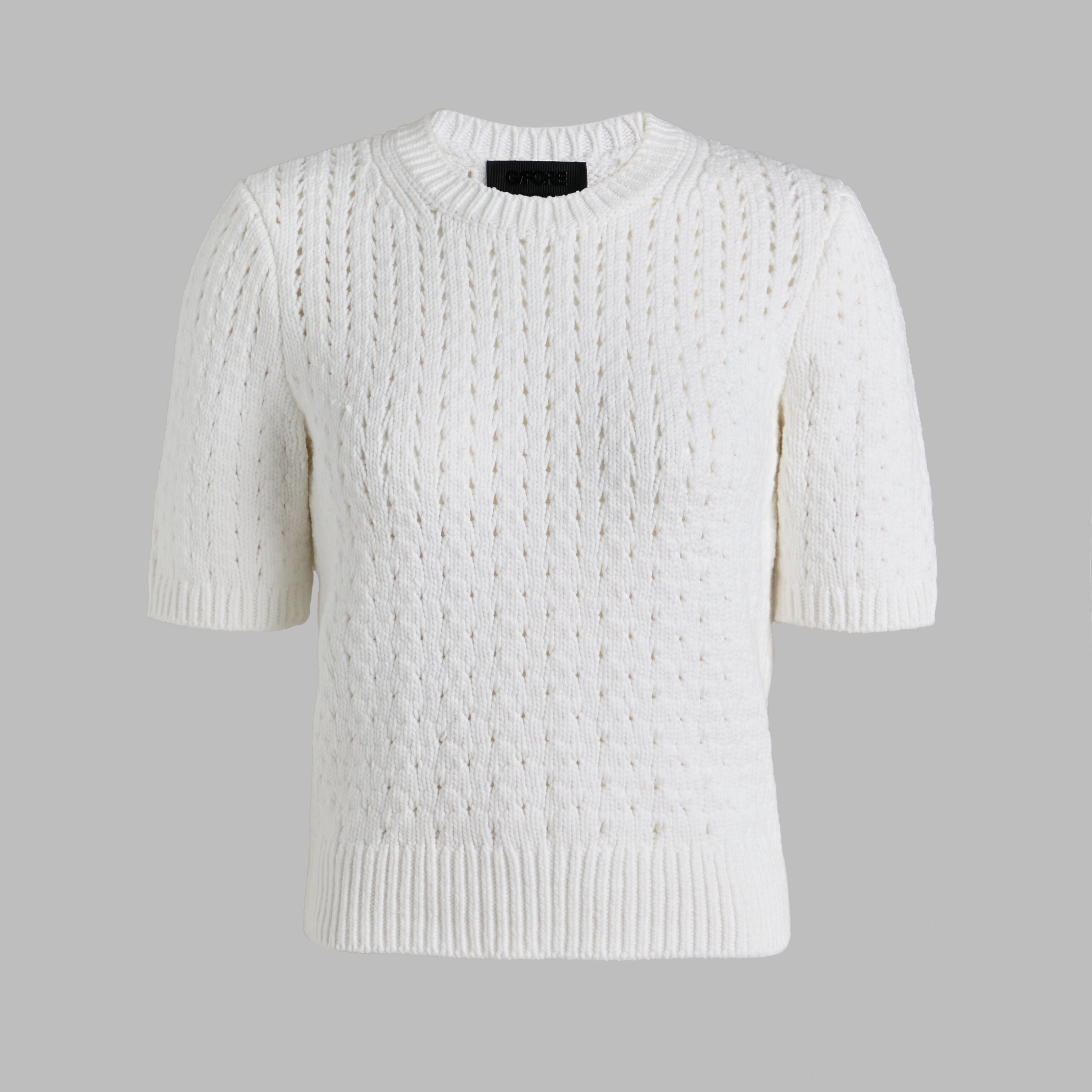 LTD RELEASE VILLA COTTON BLEND CROPPED SHORT SLEEVE SWEATER