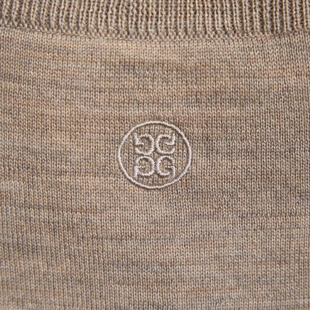 MERINO WOOL COTTON PLAITED 1/4 ZIP SWEATER