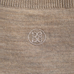 MERINO WOOL COTTON PLAITED 1/4 ZIP SWEATER