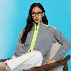 FUNNEL NECK MERINO WOOL SWEATER JACKET