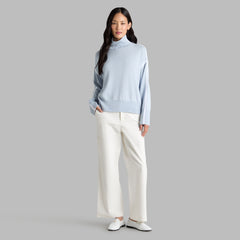 MERINO WOOL CONTRAST STRIPE TURTLENECK SWEATER