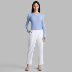 LTD RELEASE LINEN CROPPED PLEATED TROUSER